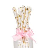 25pcs Foil Gold Rose Gold Silver Paper Straws