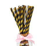 25pcs Foil Gold Rose Gold Silver Paper Straws