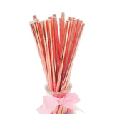 25pcs Foil Gold Rose Gold Silver Paper Straws