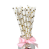 25pcs Foil Gold Rose Gold Silver Paper Straws