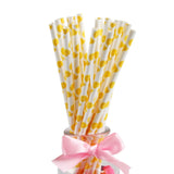 25pcs Foil Gold Rose Gold Silver Paper Straws