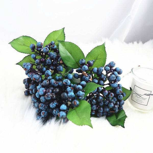 1 Bundle Artificial Blueberry Plant Flower Bud Fake Plants