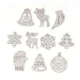 10PCS  Multi Type Natural Christmas Wooden Pendants Ornaments