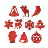 10PCS  Multi Type Natural Christmas Wooden Pendants Ornaments