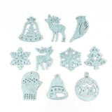 10PCS  Multi Type Natural Christmas Wooden Pendants Ornaments