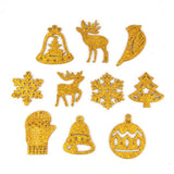 10PCS  Multi Type Natural Christmas Wooden Pendants Ornaments