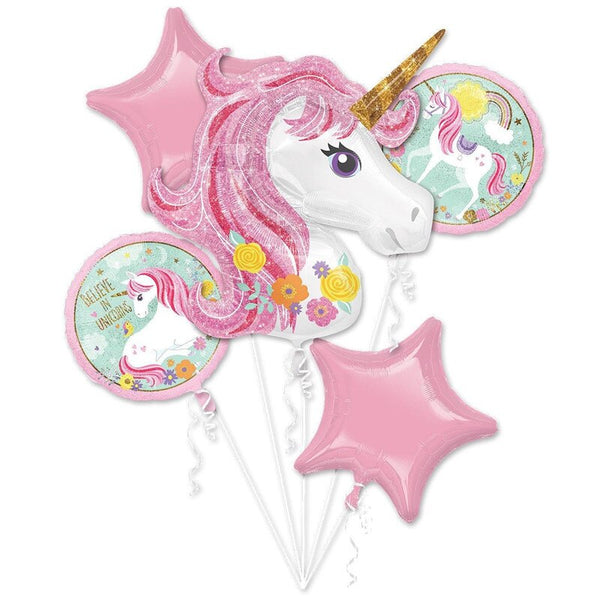 5pcs/Set Pink Unicorn Theme Foil Balloons