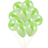 10pcs 12inch Green Agate Marble Stripe Balloons