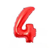 16inch Red Black 0-9 Number Foil Balloons