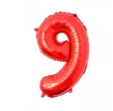 16inch Red Black 0-9 Number Foil Balloons