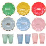 Paper Plates and Cups Disposable Tableware Sets