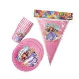 Sophia Theme party disposable tableware plate, flag, cup for kids birthday party decoration friends party