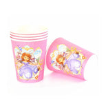 Sophia Theme party disposable tableware plate, flag, cup for kids birthday party decoration friends party