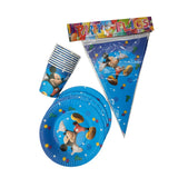 Mickey themed party disposable tableware plate, flag, cup