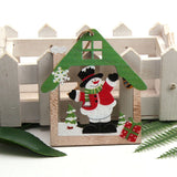3PCS/Lot Creative Printed House Santa Christmas Wooden Pendants