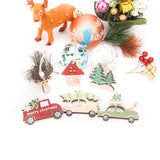 3PCS/Set Car/Deer/Tree Wooden Pendants Ornaments