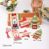 12PCS/Set Merry Christmas DIY Kraft Paper Card