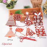 12PCS/Set Merry Christmas DIY Kraft Paper Card