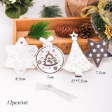 12PCS/Set Merry Christmas DIY Kraft Paper Card