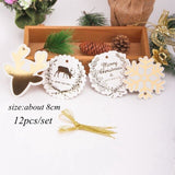 12PCS/Set Merry Christmas DIY Kraft Paper Card