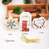 12PCS/Set Merry Christmas DIY Kraft Paper Card