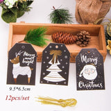 12PCS/Set Merry Christmas DIY Kraft Paper Card