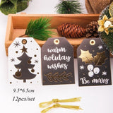 12PCS/Set Merry Christmas DIY Kraft Paper Card