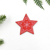 12PCS/Lot  Christmas Tree/Heart/Star Wooden Pendants Ornaments