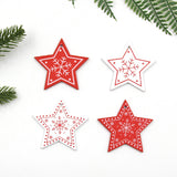 12PCS/Lot  Christmas Tree/Heart/Star Wooden Pendants Ornaments
