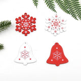 12PCS/Lot  Christmas Tree/Heart/Star Wooden Pendants Ornaments