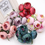 6Pcs Artificial Fake Rose Scrapbooking Flowers Bouquet