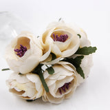 6Pcs Artificial Fake Rose Scrapbooking Flowers Bouquet
