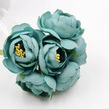 6Pcs Artificial Fake Rose Scrapbooking Flowers Bouquet