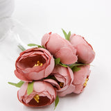6Pcs Artificial Fake Rose Scrapbooking Flowers Bouquet