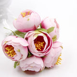 6Pcs Artificial Fake Rose Scrapbooking Flowers Bouquet