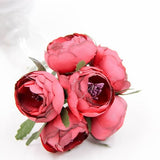 6Pcs Artificial Fake Rose Scrapbooking Flowers Bouquet