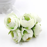 6Pcs Artificial Fake Rose Scrapbooking Flowers Bouquet