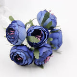 6Pcs Artificial Fake Rose Scrapbooking Flowers Bouquet