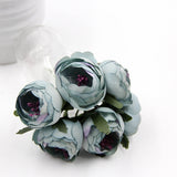 6Pcs Artificial Fake Rose Scrapbooking Flowers Bouquet