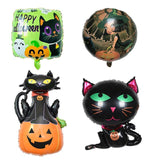 4pcs Cartoon Halloween Cat Foil Balloons