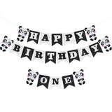 Panda Balloons and Banner One Year Old
