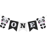 Panda Balloons and Banner One Year Old