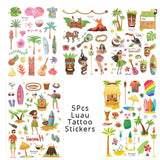Hawaiian Beach Party Water Proof Tattoo Stickers