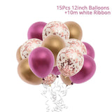 15Pcs Colorful Confetti  Balloons  12inch