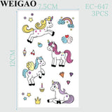 Cartoon Unicorn Tattoos Waterproof