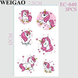 Cartoon Unicorn Tattoos Waterproof