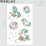 Cartoon Unicorn Tattoos Waterproof