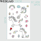 Cartoon Unicorn Tattoos Waterproof
