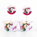6pcs/lot Cartoon Unicorn Theme Party Paper Hats