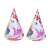 6pcs/lot Cartoon Unicorn Theme Party Paper Hats